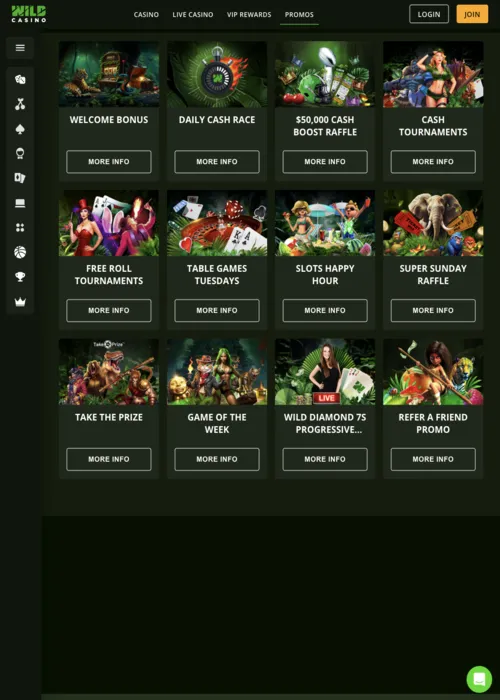 Premium Aktionen Angebote Seite Wild Casino